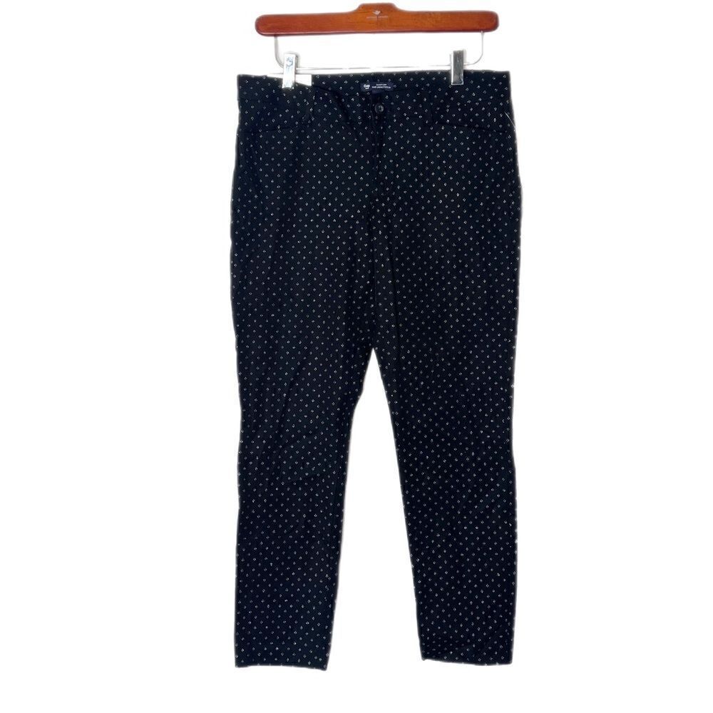 Gap Slim City Crop Silver Metallic Dot Print Pants